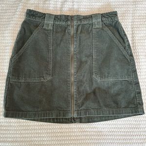 Hollister Green Corduroy Mini Skirt